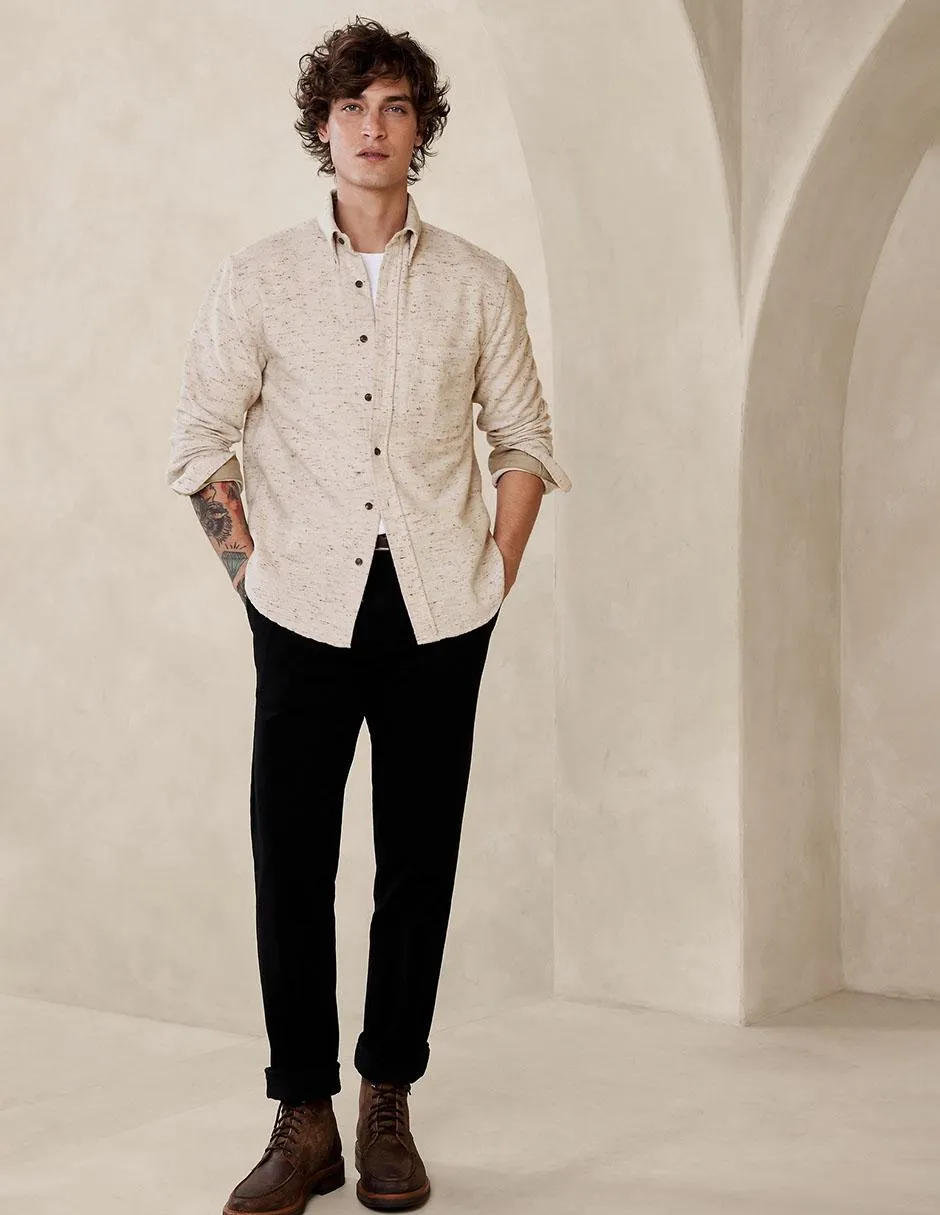 Camisa casual de algodón manga larga para hombre