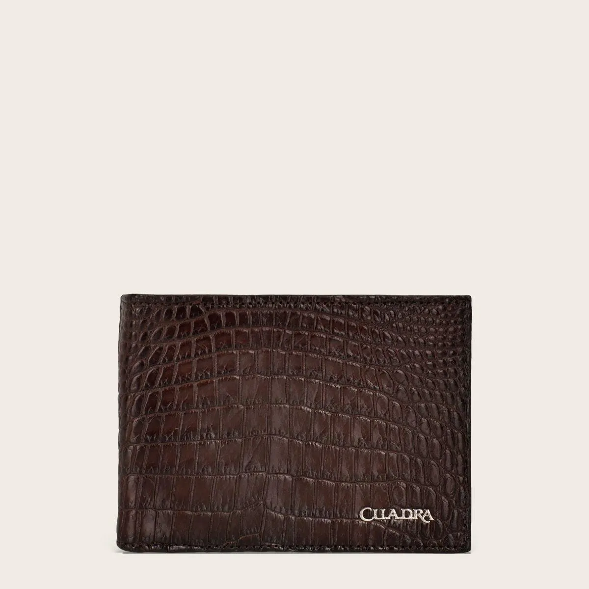 Cartera en piel genuina de alligator.