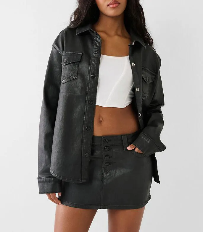 Camisa lisa de manga larga Mujer