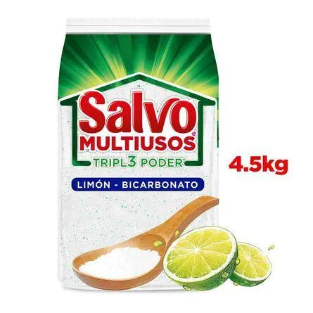 Salvo Multiusos Limón Triple Poder Detergente en Polvo 4.5 kg
