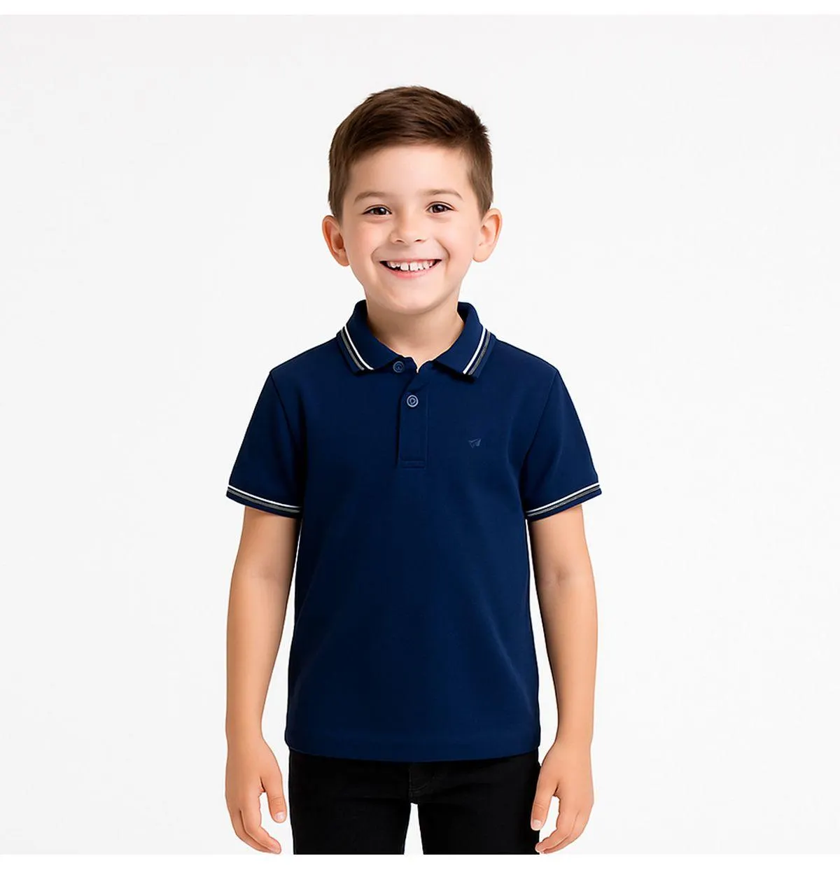 Playera Sd Basic Tipo Polo Para Niño LWEB-70