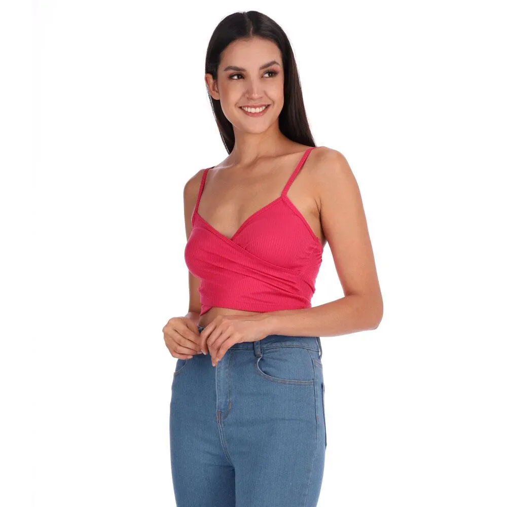 Top De Tirantes Red Sky Mujer Con Cruce Frontal