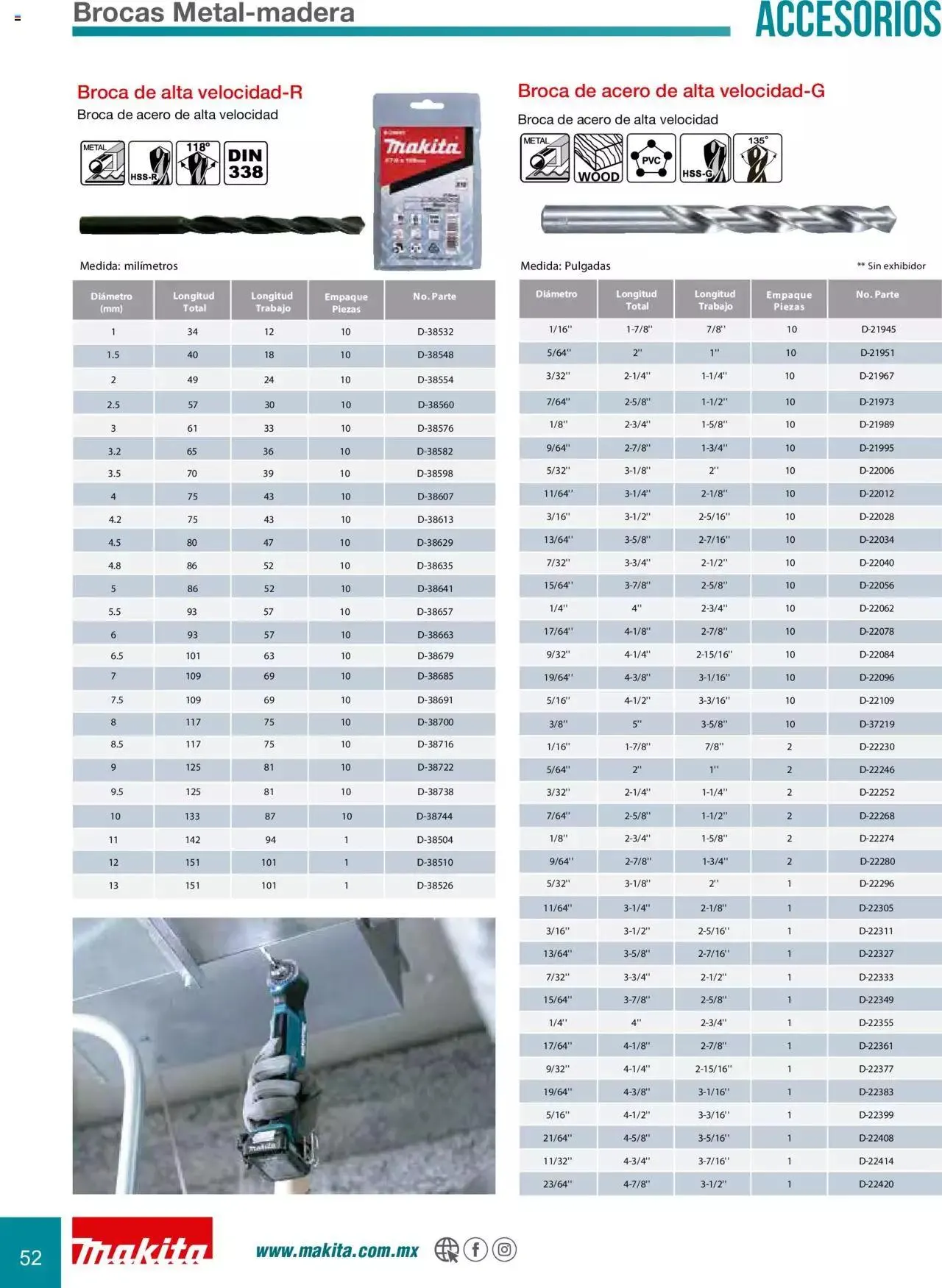 Catálogo de Makita Ofertas Accesorios 5 de septiembre al 31 de diciembre 2023 - Pagina 52