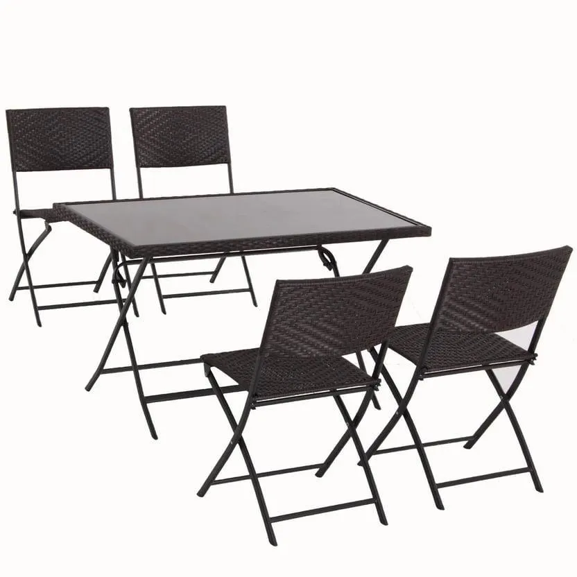 Comedor de Exterior Plegable Parma Ratán 4 Personas