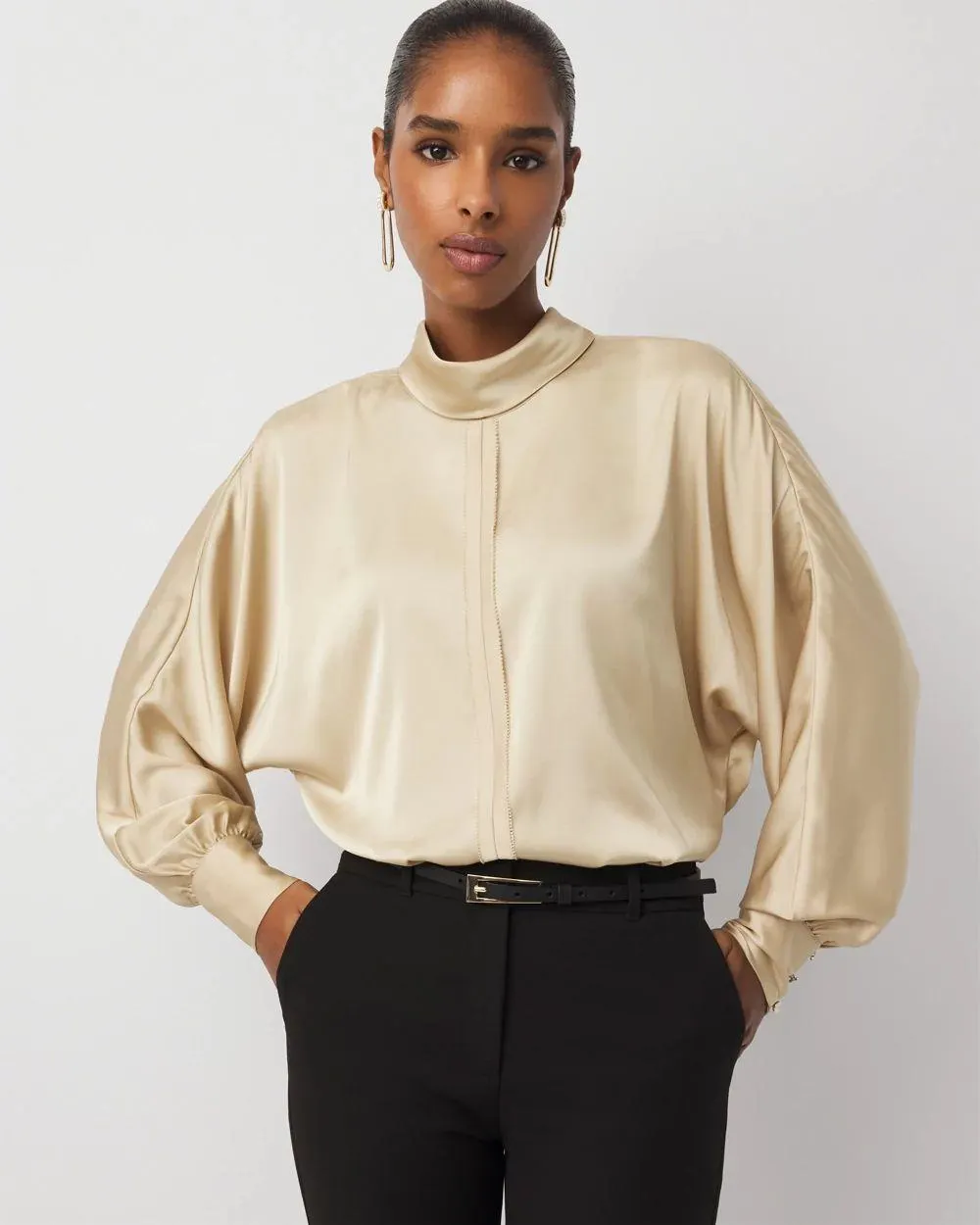 Tie Back Satin Blouse