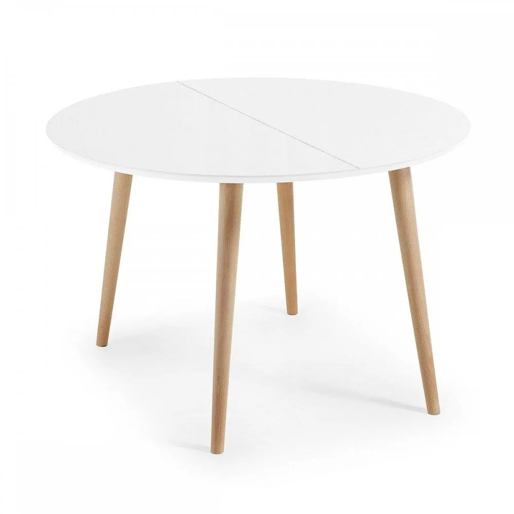 Scarlet - Mesa de comedor extensible estilo moderno redonda