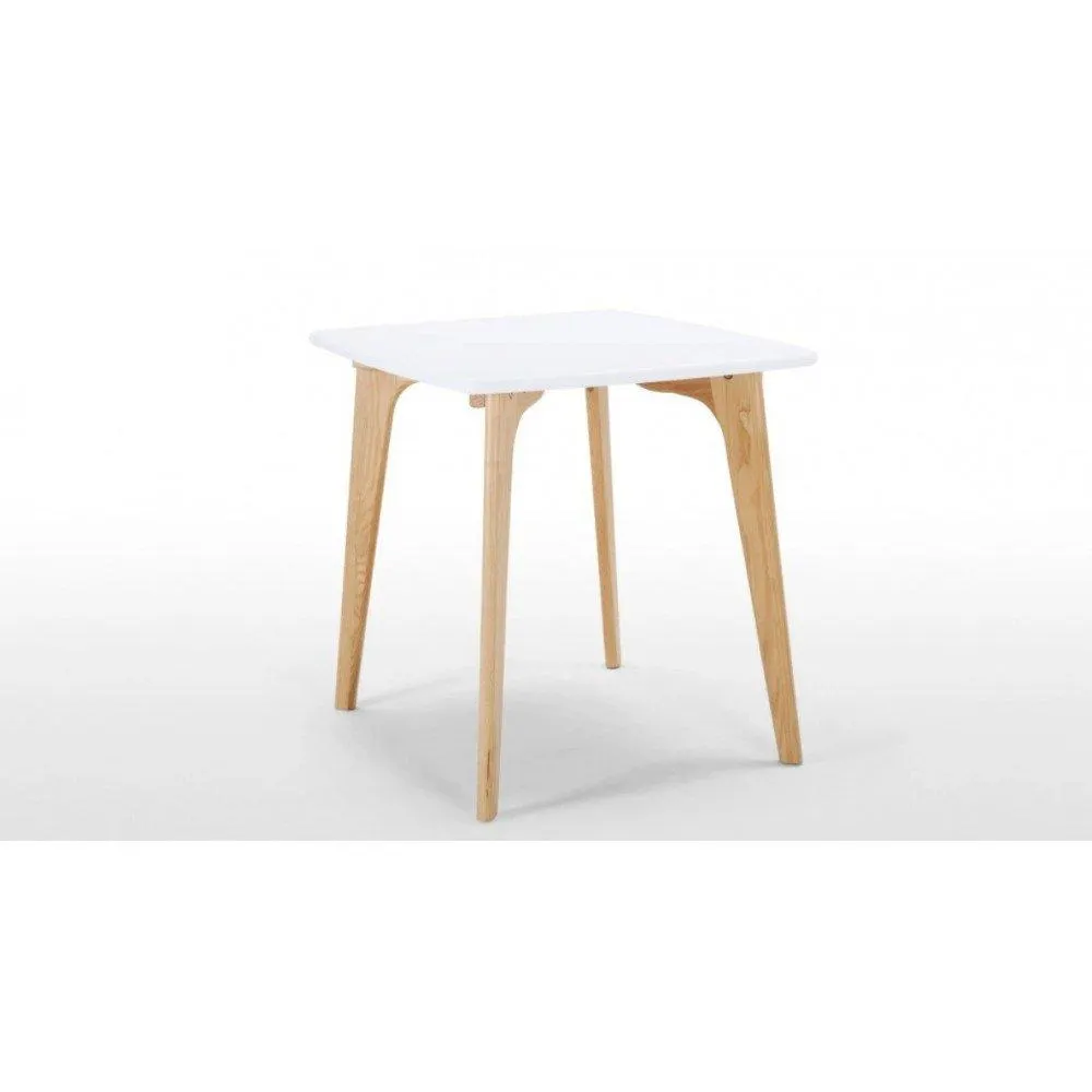 Nolam - Mesa de comedor minimalista madera encino y color blanco