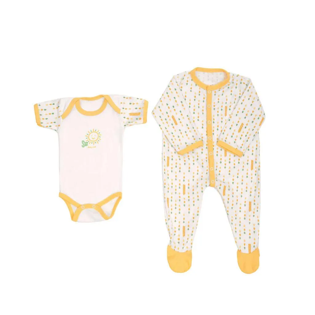 Coordinado mameluco Baby Mink amarillo
