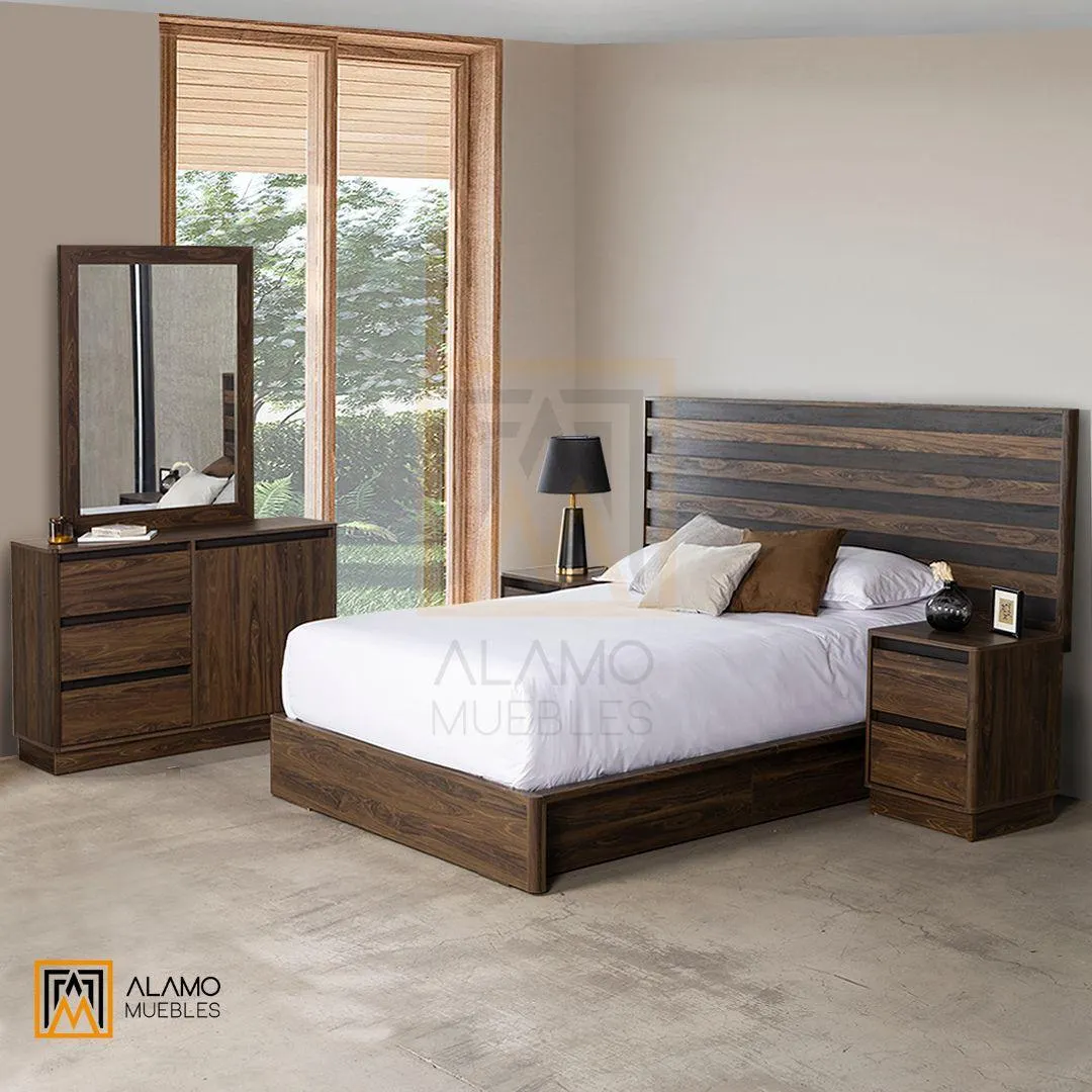 Recámara Britania Nogal 5 piezas