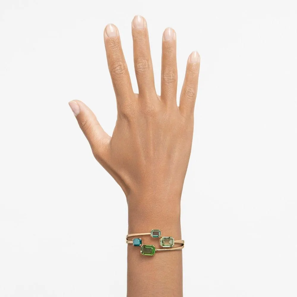 Brazalete Millenia, Talla octogonal, Verde, Baño tono oro