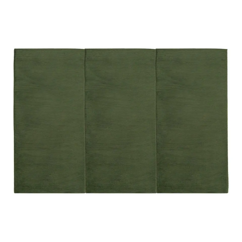 Juego de 3 Paneles Para Cabecera Modular Matrimonial /Queen Size Lunaria - Tela Tipo Pana Verde Pino