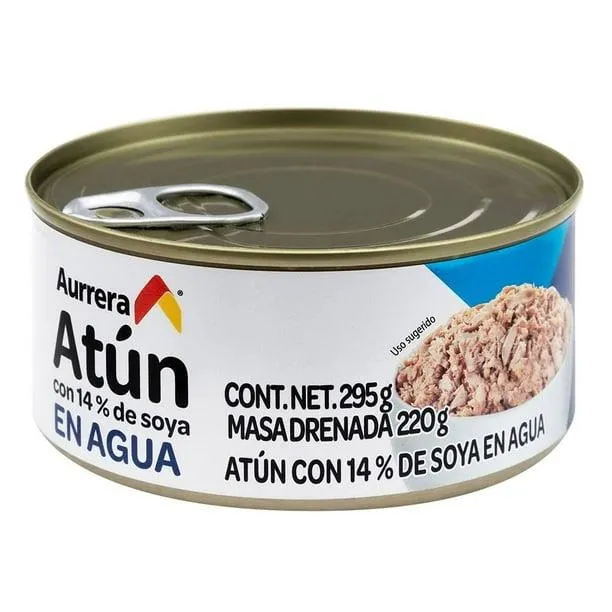 Atún Aurrera con 14% de soya en agua 295 g