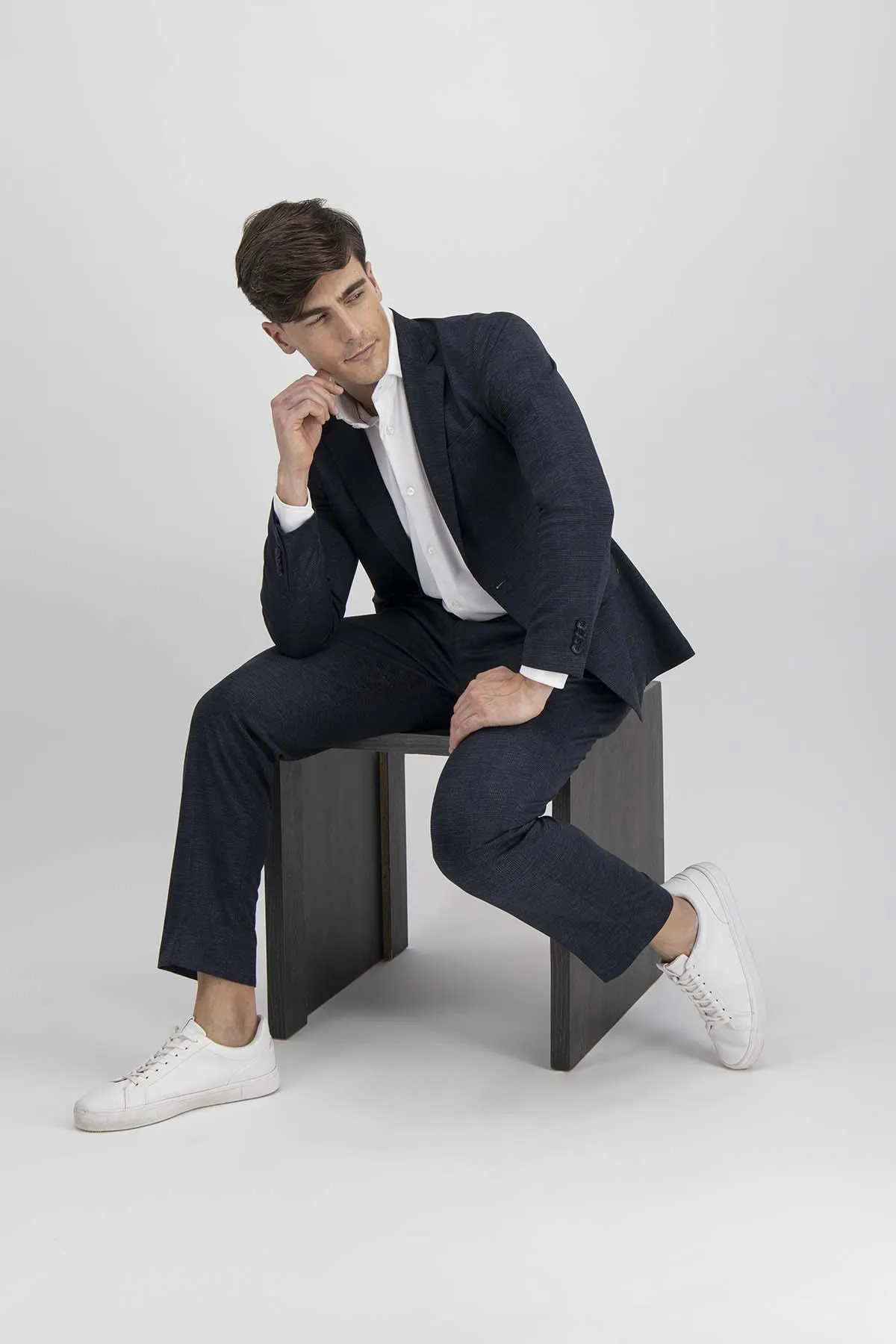 Traje Roberts Red Gris Oxford Slim Fit