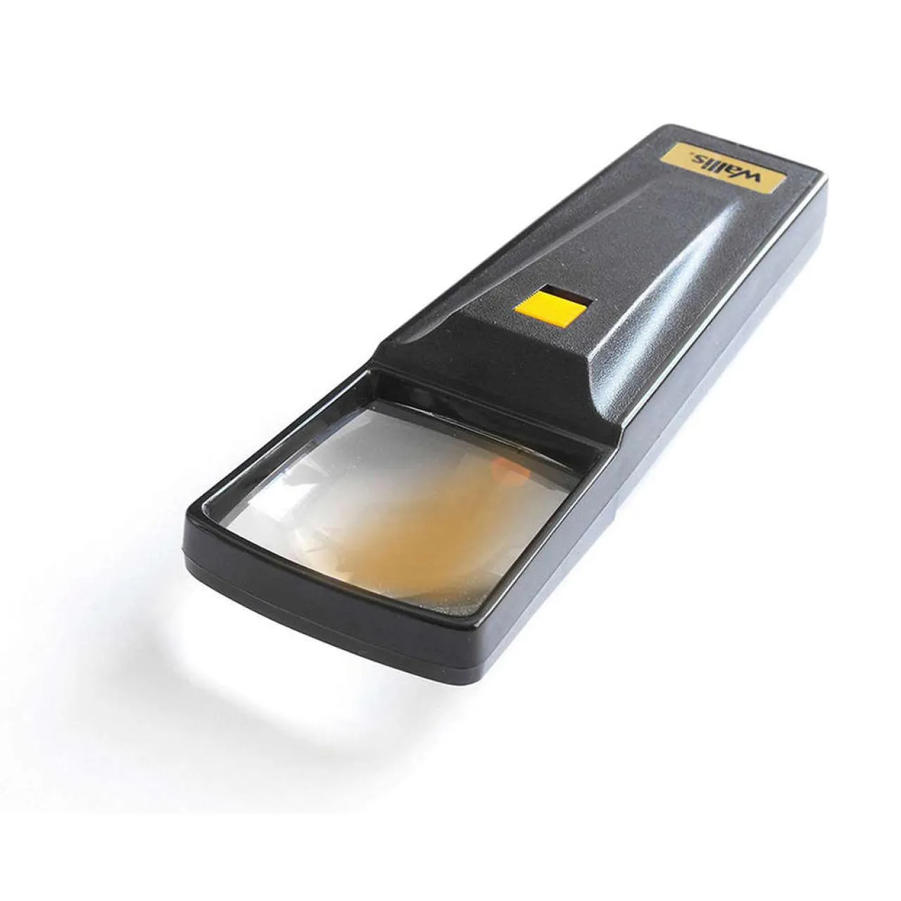 Lupa cuadrada de 2X, de 5.5x5 cm, con luz, negro