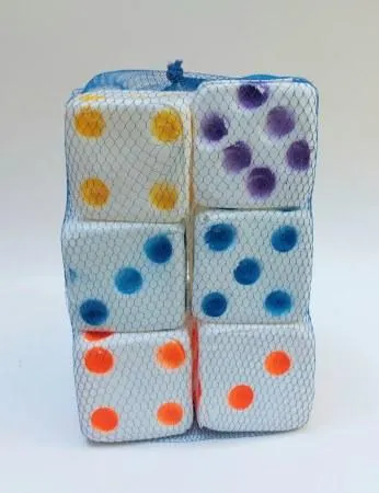 DADO SOPLADO CHICO C/12 PZA MEDIDA 8X8CM