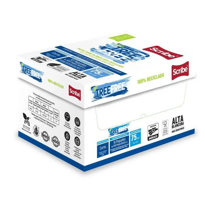 BOND BLANCO SCRIBE TREE FREE 21.5 X 28 CARTA C/500 75 GMS. BCO.93%