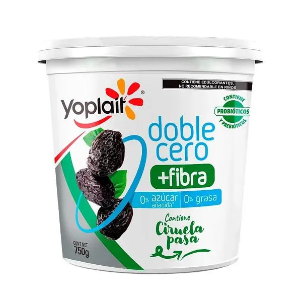 Yoghurt Yoplait batido doble cero fibra ciruela 750 g