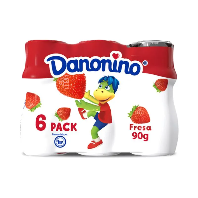 Danonino Alimento Lácteo Bebible sabor Fresa 90 g 6 pz