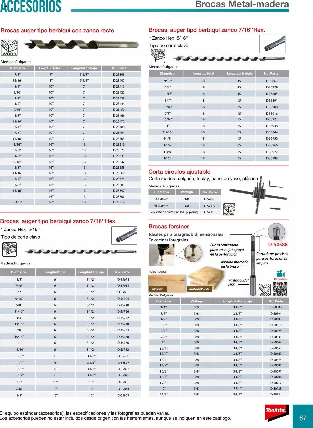 Catálogo de Makita Ofertas Accesorios 5 de septiembre al 31 de diciembre 2023 - Pagina 67