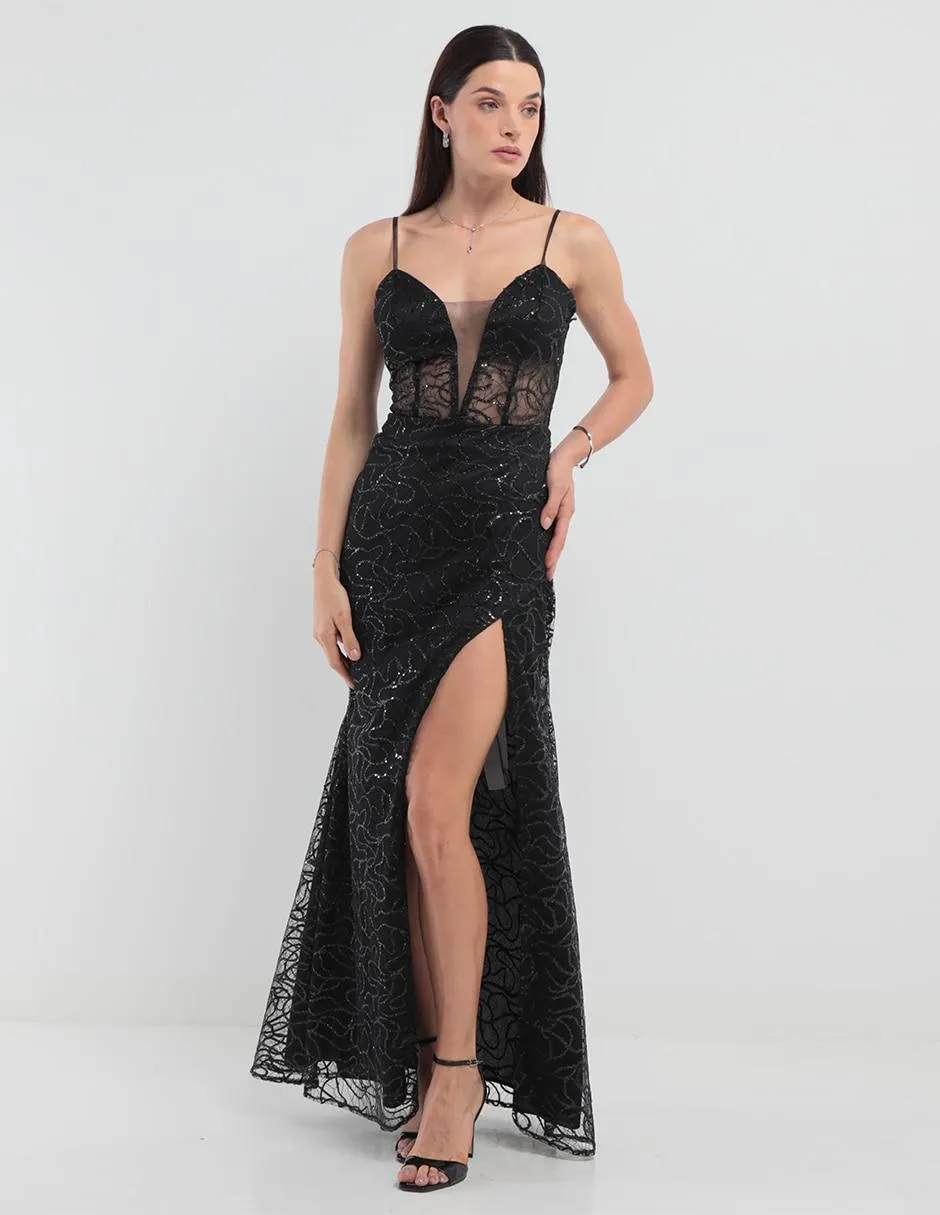 Vestido largo de fiesta Rue de la Paix escote profundo