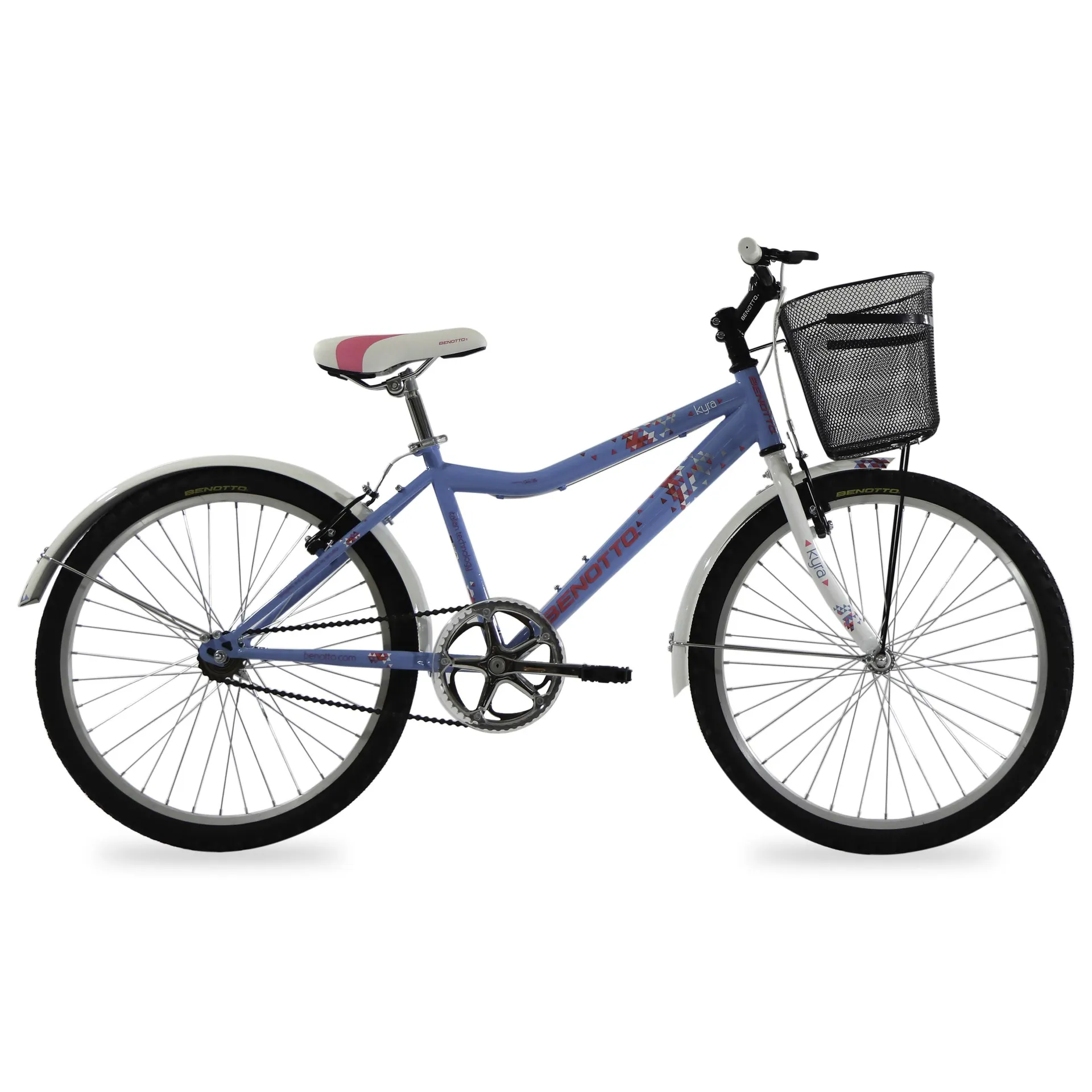 Bicicleta BENOTTO Montaña KYRA R24 1V. Mujer Frenos ”V” Acero Azul/Blanco Talla:UN