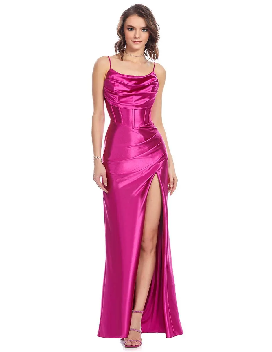 Vestido largo de fiesta Brazzi J escote regular