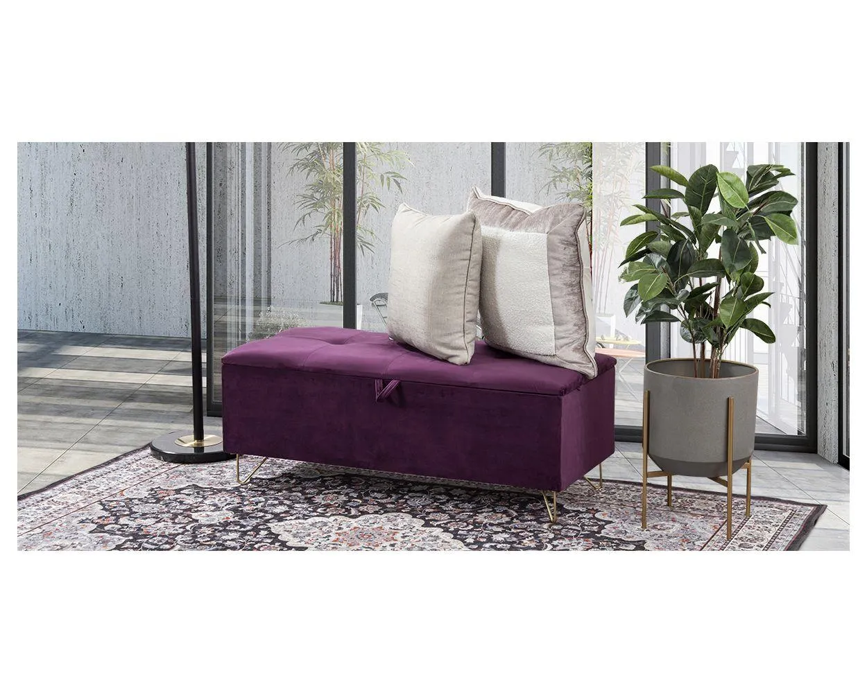 Banca Baúl Iris Morado