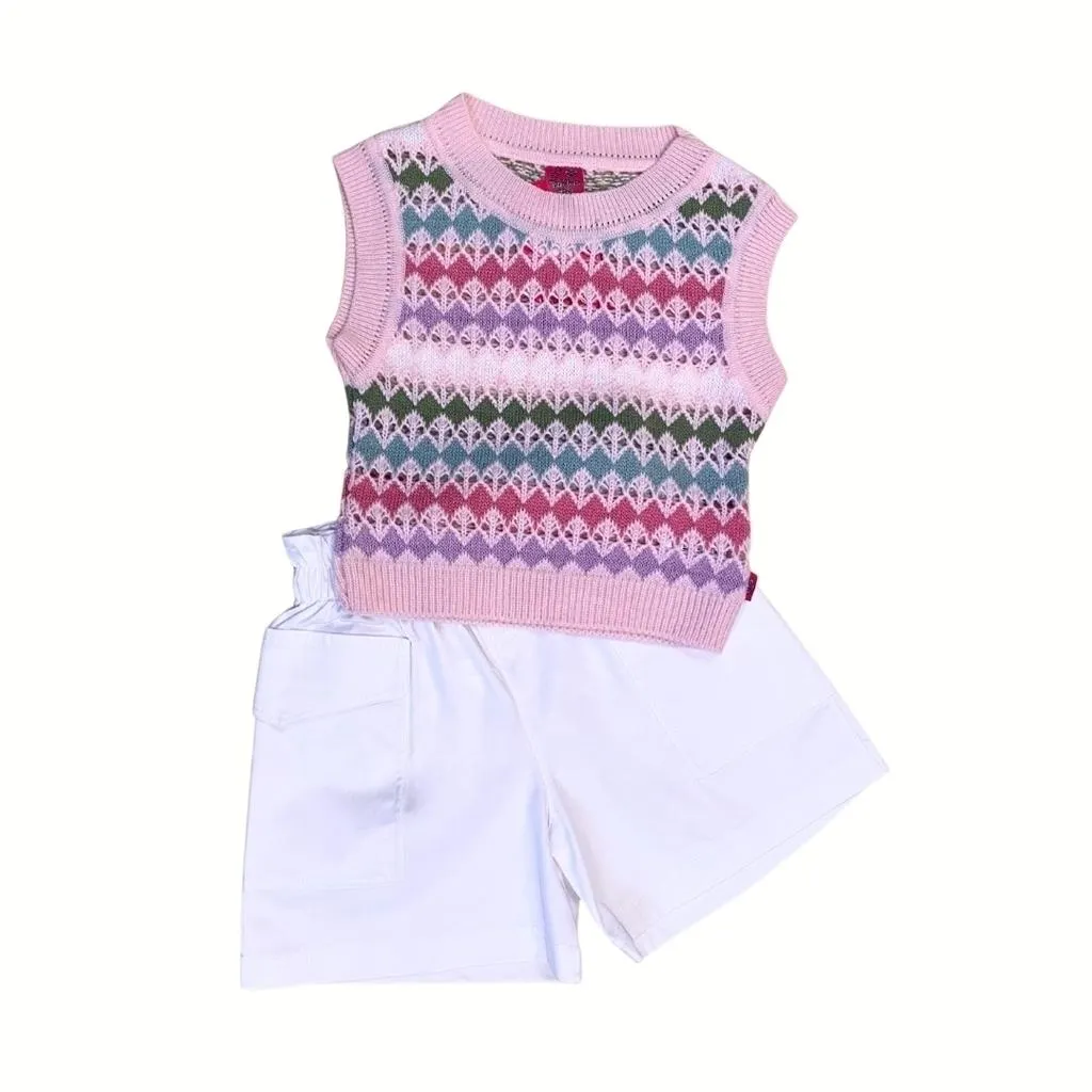 Conjunto 2 piezas, Chaleco tejido y short