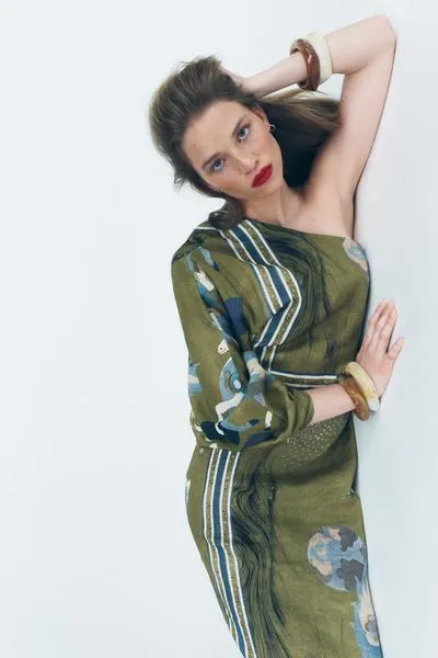 VESTIDO ASIMÉTRICO ESTAMPADO ZW COLLECTION