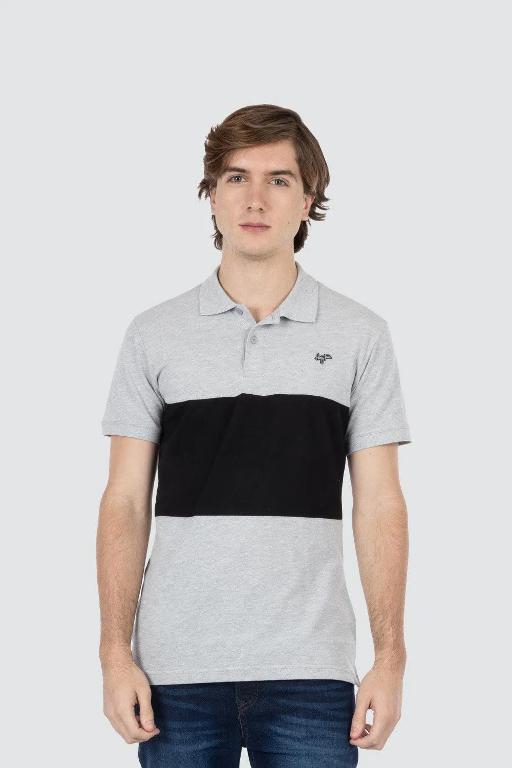 Polo gris con franja