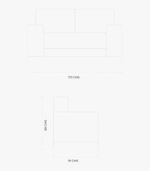 Love Seat Dorset De Tela Color Gris