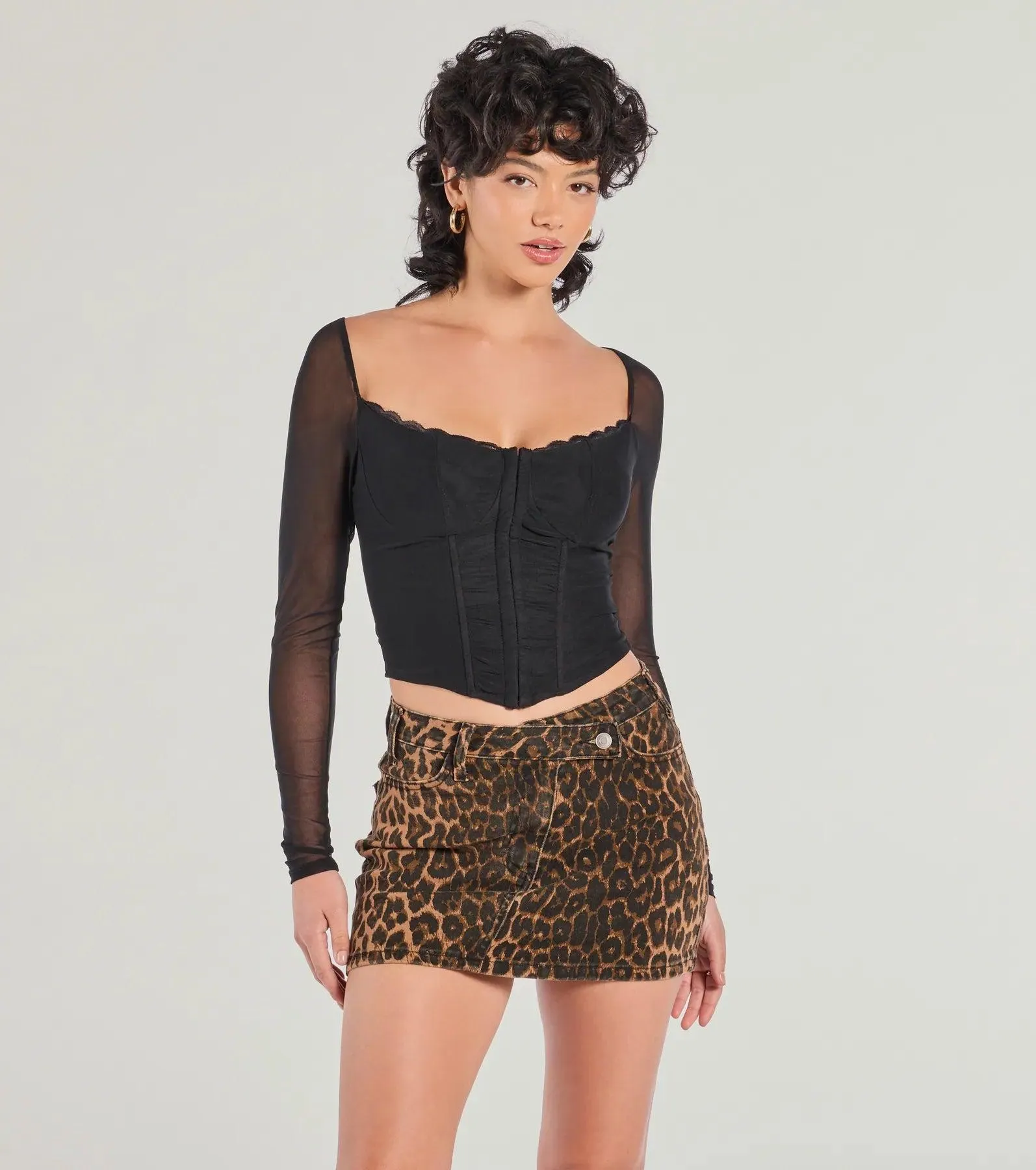 Sheer Intentions Long Sleeve Mesh Bustier