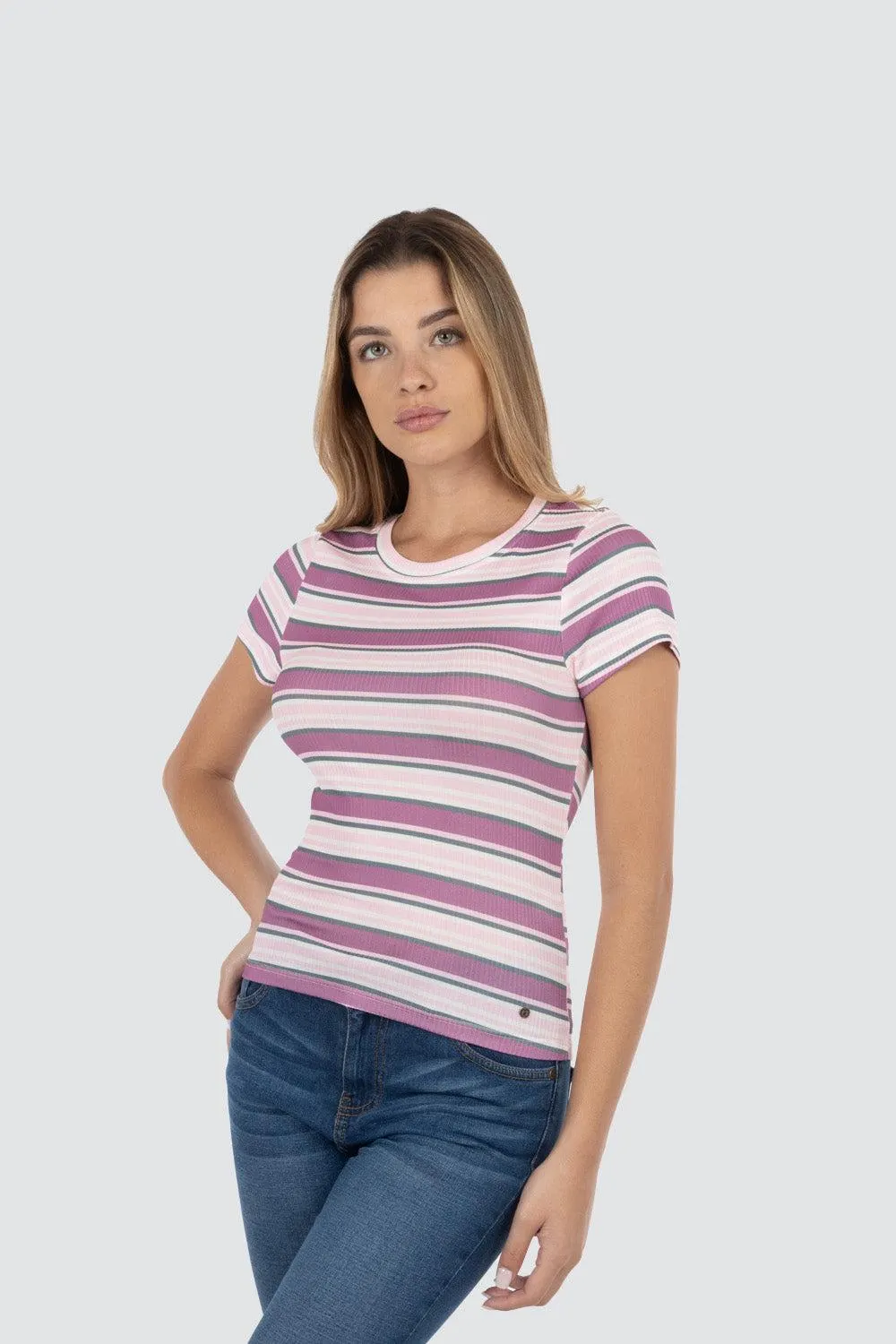 Playera rayada multicolor