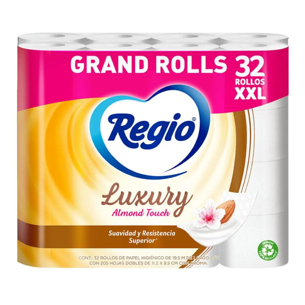 Papel Higiénico Regio Luxury Almond Touch 32 rollos
