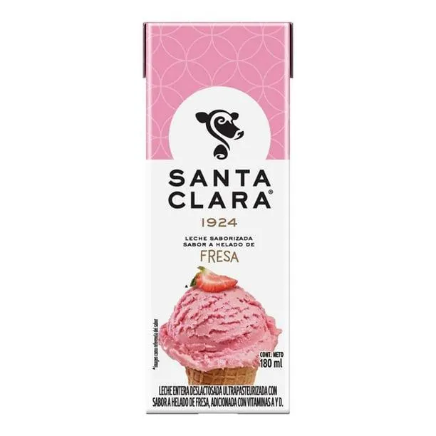 Leche Santa Clara sabor helado de fresa 180 ml