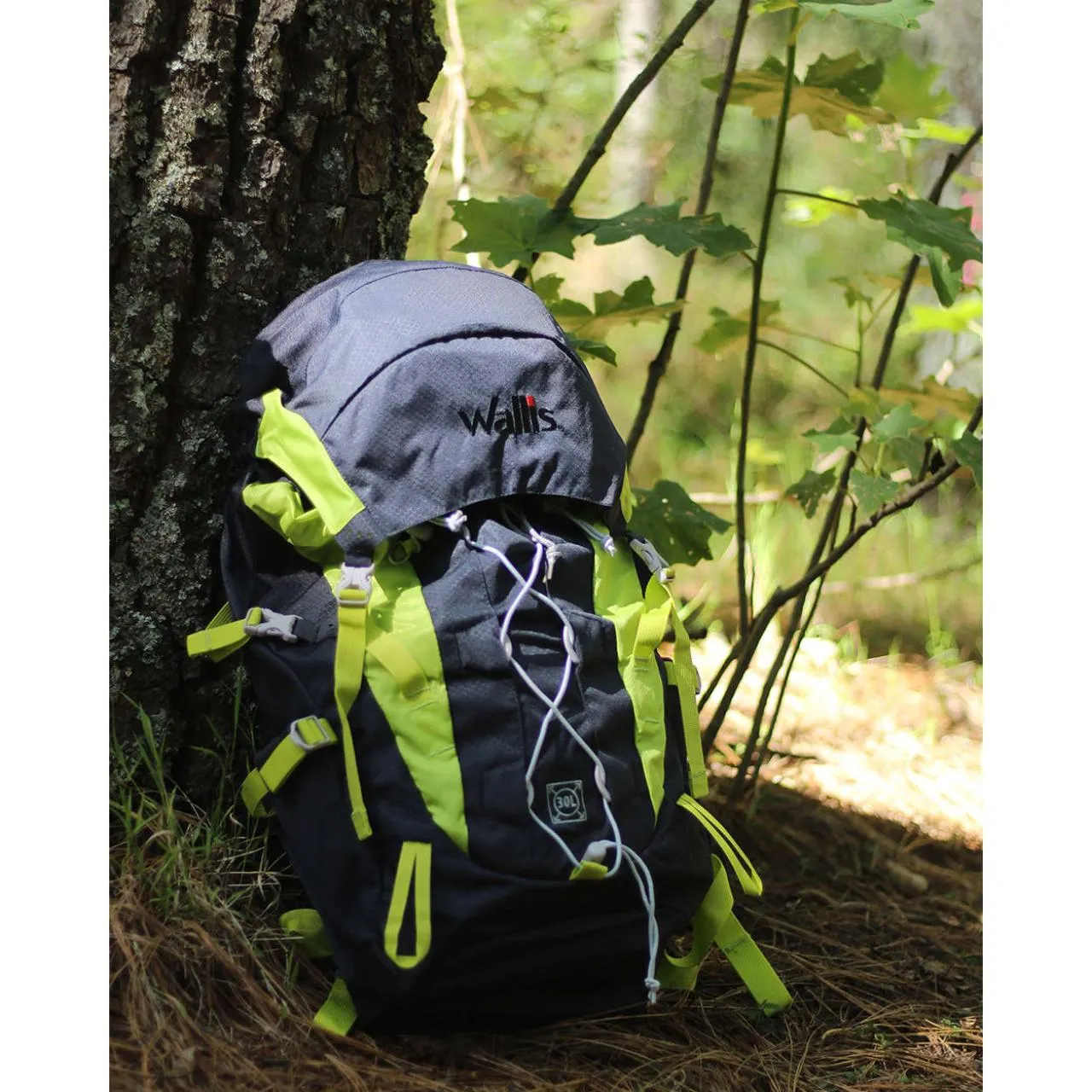 Mochila para media montaña POON HILL 30 L, negro pantera con verde