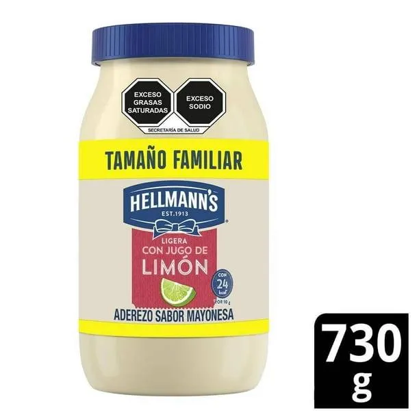 Mayonesa Hellmann's ligera con jugo de limón 730 g