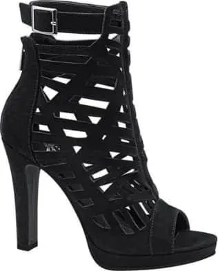 sandalia tacón delgado plataforma botín