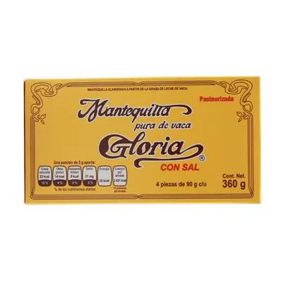 MANTEQUILLA CON SAL LA GLORIA 360 GRAMOS