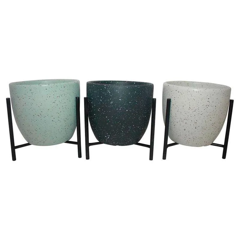 Macetero Concepts Life Black Metal Stand Color442-281491