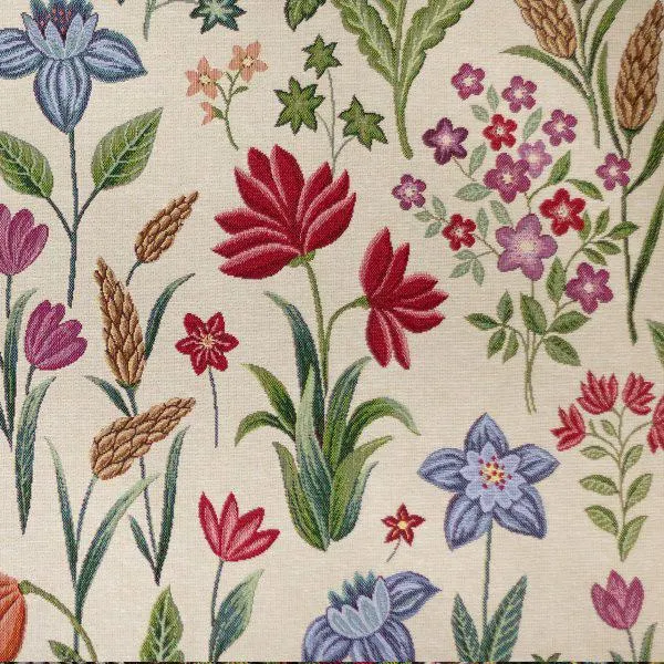 Gobelino Algodon- Beige flores