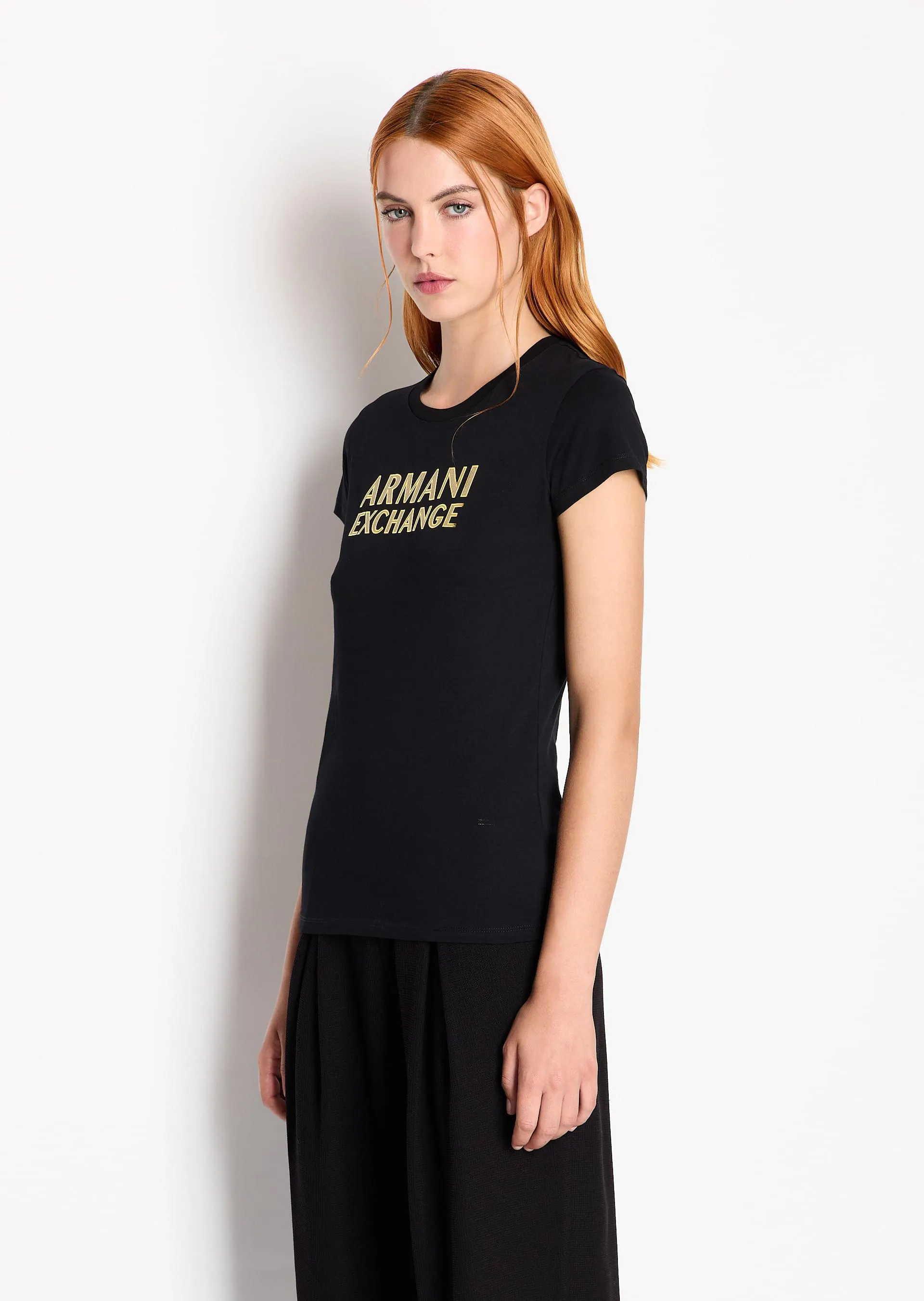 Playera slim fit con logo Sustainability Values de Armani