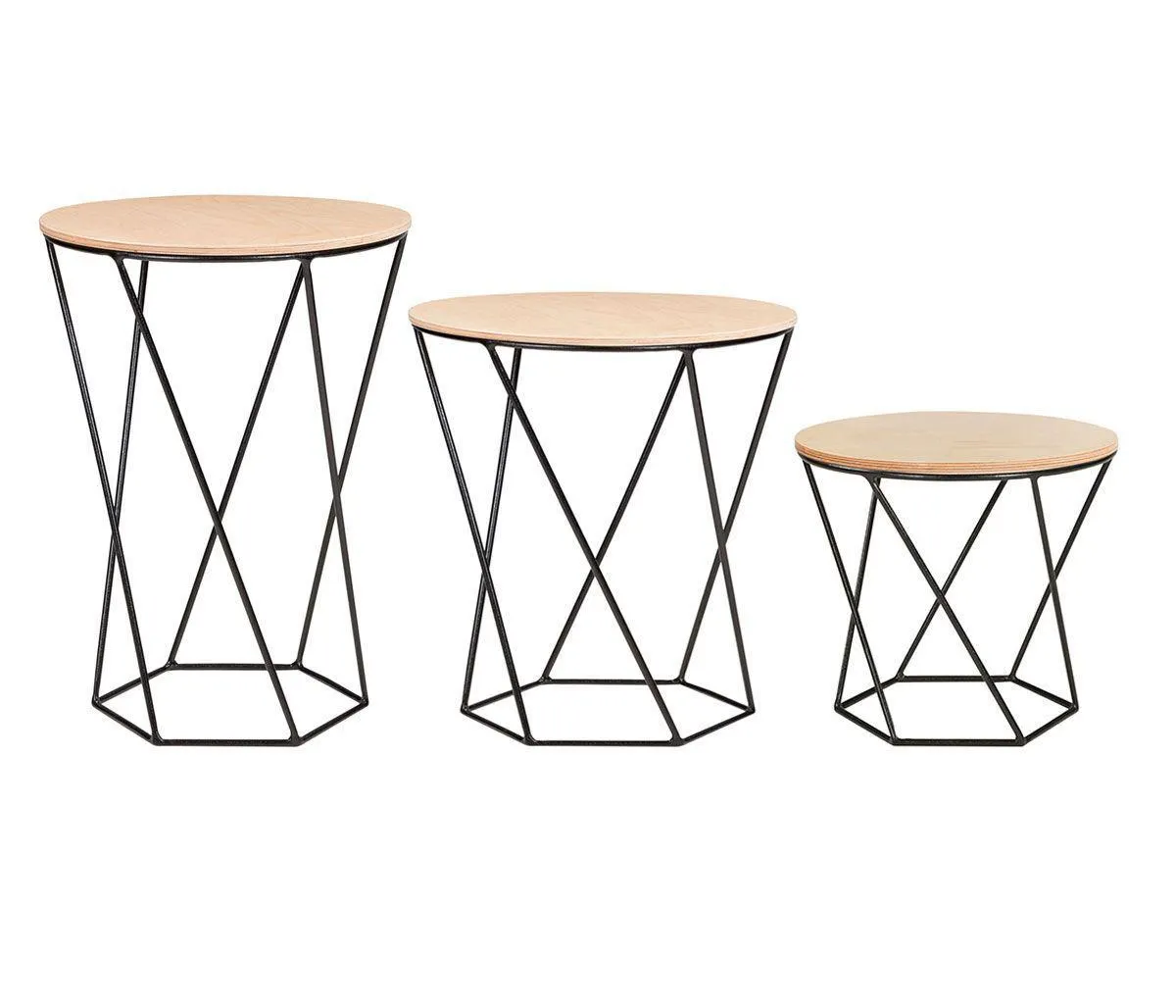 Set de 3 Mesas Hexa - Negro