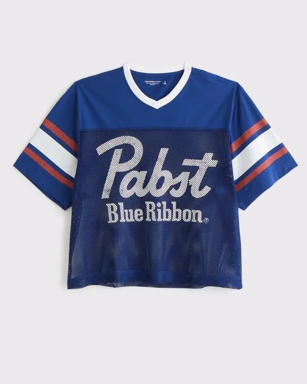 Pabst Blue Ribbon Cropped Mesh Tee