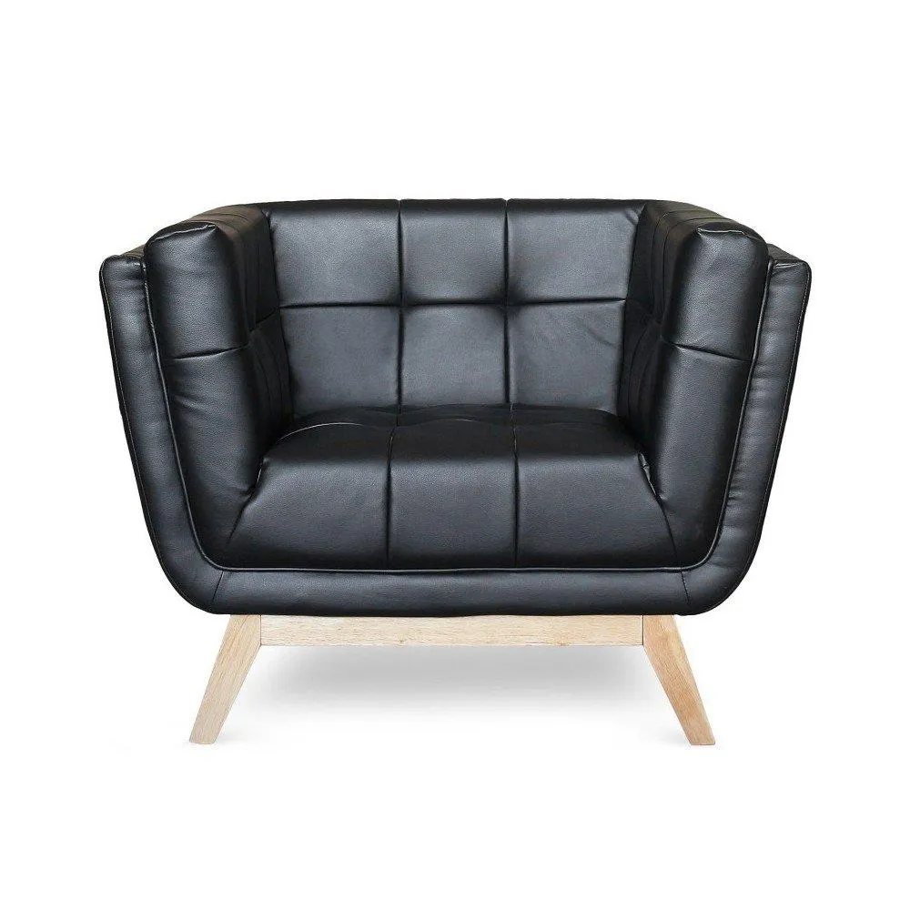 Dakota - Sillón estilo moderno en tactopiel color negro