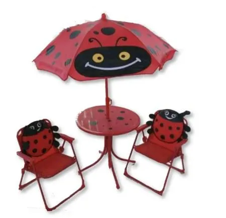 MESITA PLAYERA CON SILLITAS ROJA