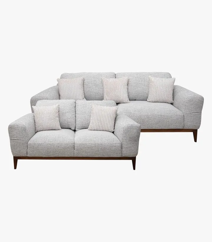 Sala Sweet de tela color Gris - Sofá y Love Seat