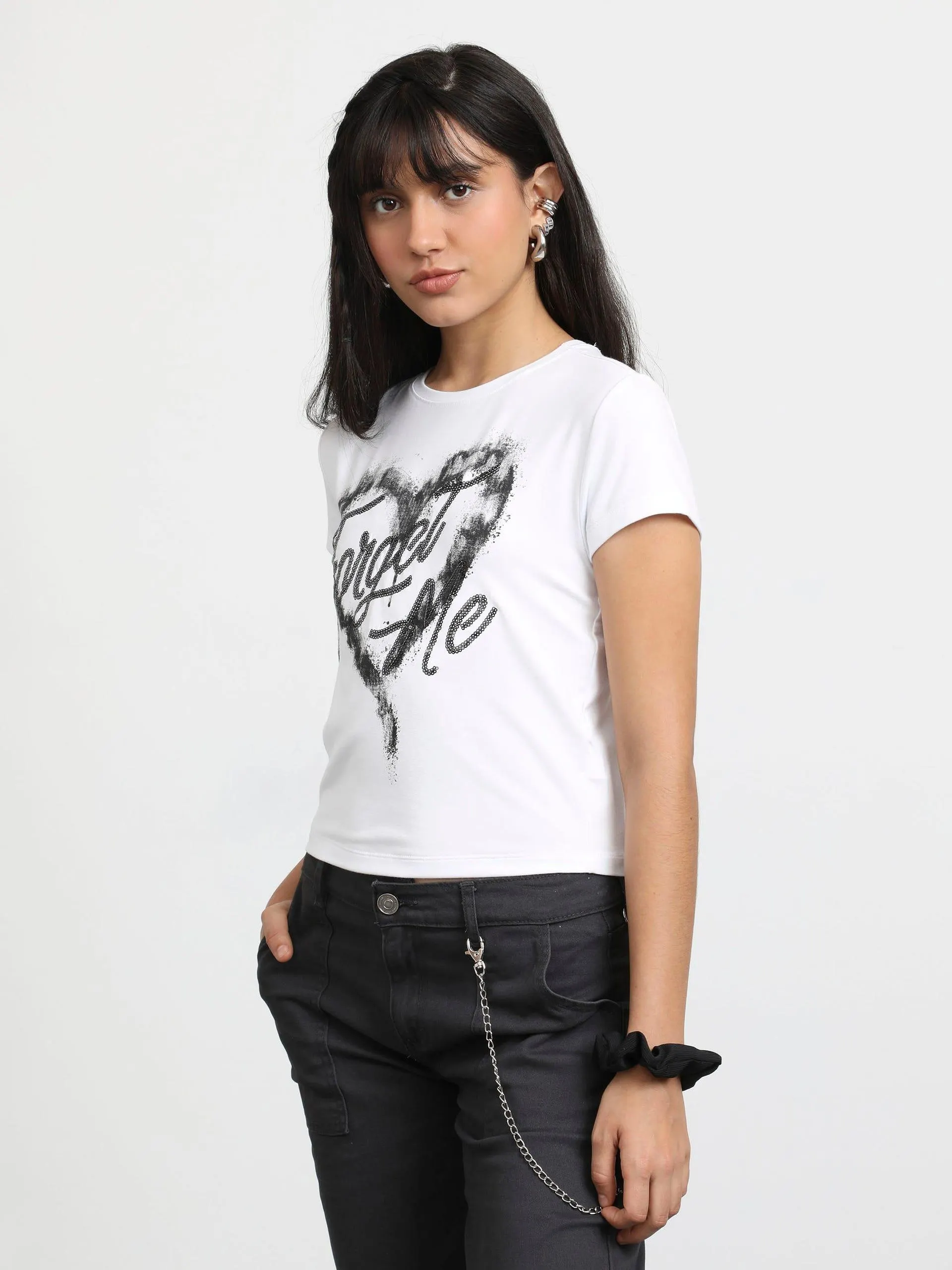 Playera Manga Corta Bordado Lentejuela