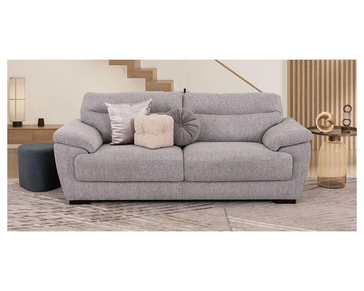 Sofá 3 Plazas Baldi Promo Gris (Boal)