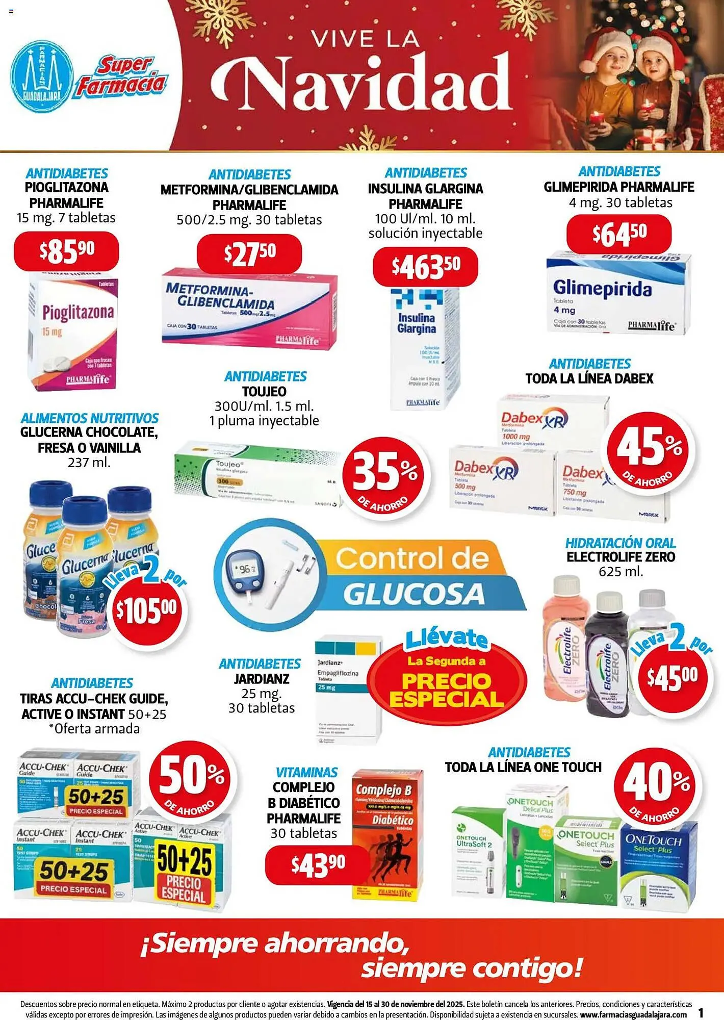 Catálogo de Folleto Farmacias Guadalajara 15 de noviembre al 30 de noviembre 2025 - Pagina 1